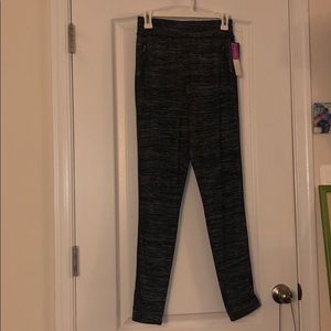 Grey Pants with Leather Trim